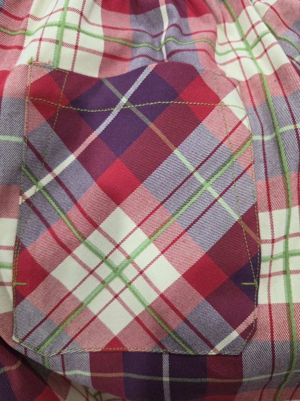 Free People Nice Choice Pull On Trouser Wine Combo-Lantern Plaid XS NWOT
